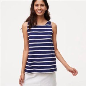 Loft navy and white striped tank with tie back(987)